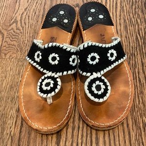 Jack Rogers Black suede with white patent accent size 7 US.